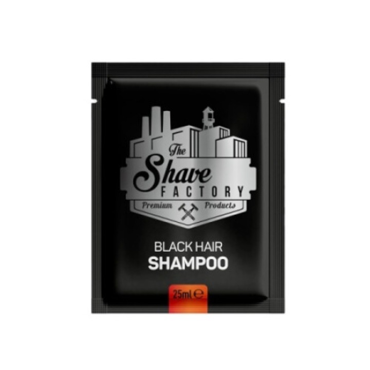 Sampon negru pentru colorarea parului in 5 minute, The Shave Factory Black Hair 10x125 ml