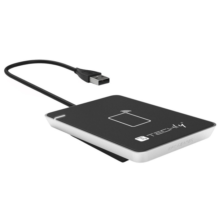 Четец на карти, NFC, RFID, 13.56MHz, USB, Techly