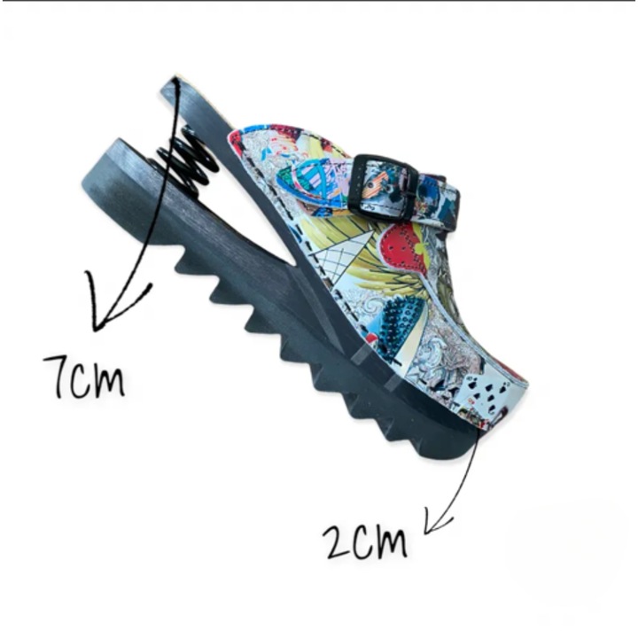 Сабо Airzig Elegance Retro от естествена кожа, Многоцветен, 38