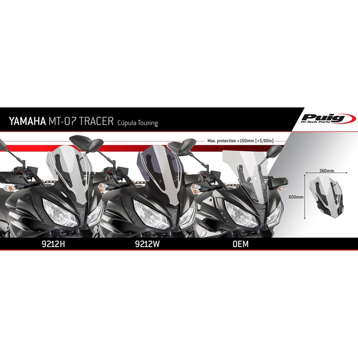 Предно стъкло PUIG Touring за Yamaha Tracer 700 / GT 16-19