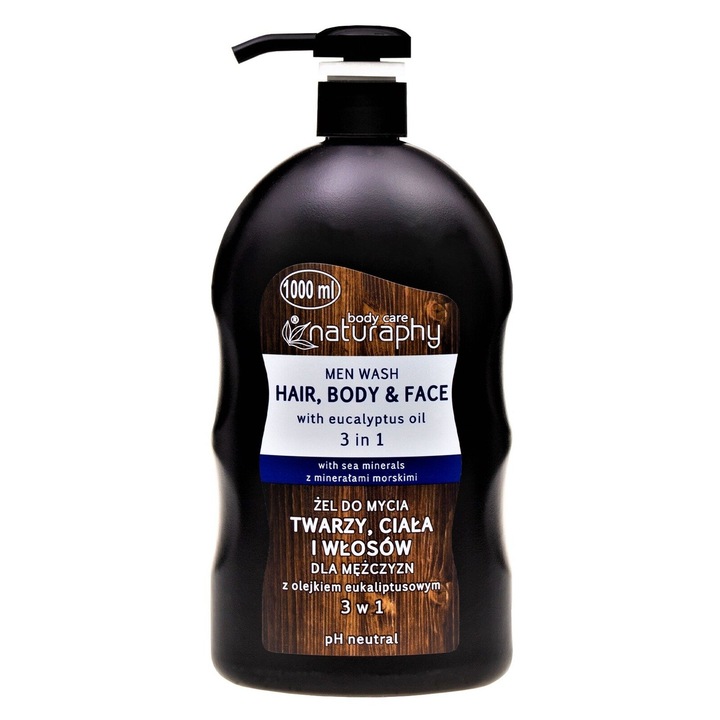 BluxCosmetics 3 az 1-ben férfi tusfürdő eukaliptusz olajjal, 1000 ml