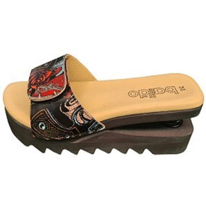 Saboti Slim din Piele naturala, Talpa din lemn de fag uscat, flexibila, cu design antiderapant, cu Arc – Model Airzig Night Step - Marimea 37