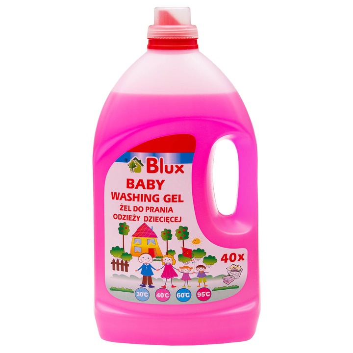 Speciális mosószer gyermekmosószerekhez BluxCosmetics 4L, alacsony hőmérsékleten hatékony, megőrzi a színintenzitást