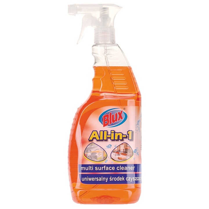Detergent universal BluxCosmetics 1200ml, parfum portocal, pentru suprafete din aluminiu, sticla, lemn