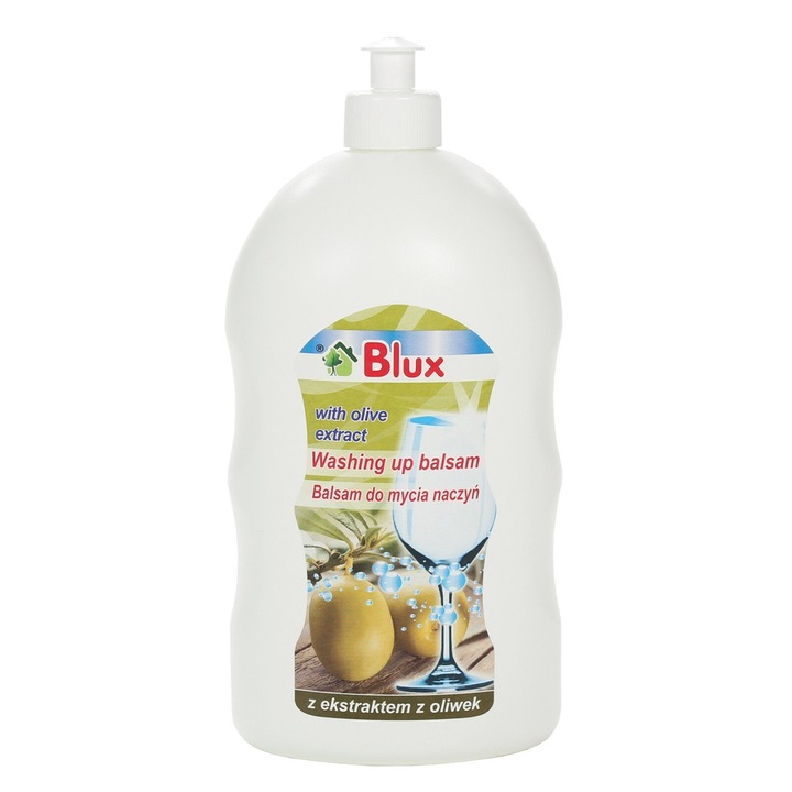 Balsam de spalat vase BluxCosmetics cu aloe vera si extract de masline, 1000ml