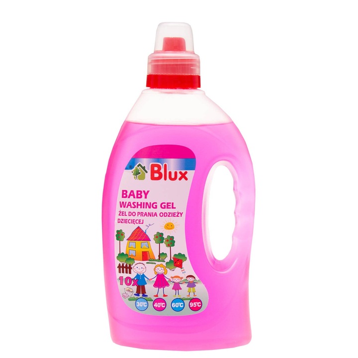 BluxCosmetics speciális mosószer, gyermekruhákhoz, 1000 ml, alacsony hőmérsékleten hatékony, megőrzi a színintenzitást
