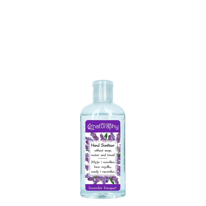 Gel antibacterian BluxCosmetics cu parfum de lavandă, 100ml, dezinfectant pentru mâini, fără apă, fără senzație lipicioasă