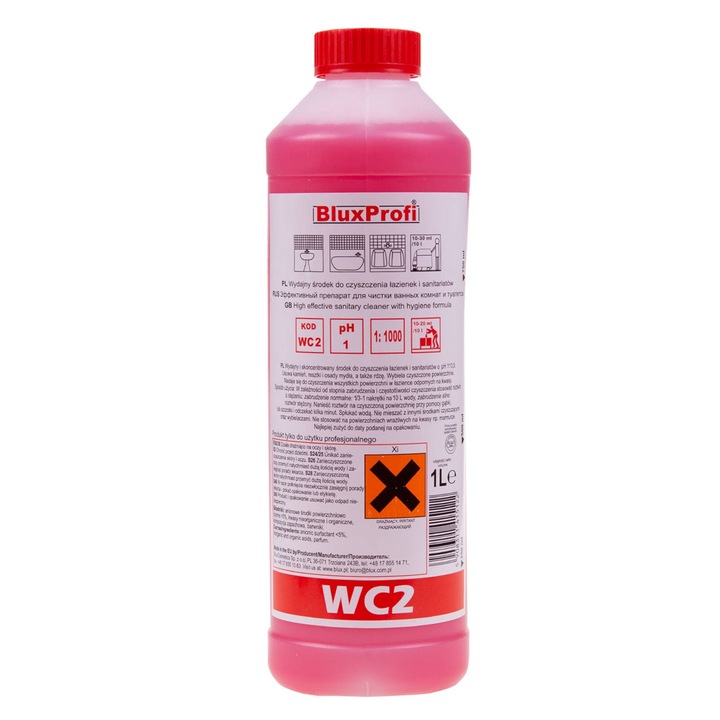 Solutie de curatare BluxCosmetics, pentru bai si sanitare 1L, eficienta impotriva calcarului, albire, 1000ml