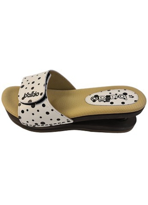Saboti Slim din Piele naturala, Talpa din lemn de fag uscat, flexibila, cu design antiderapant, cu Arc – Model Dalmatta - Marimea 37
