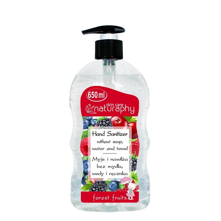 Gel antibacterian BluxCosmetics cu parfum de fructe, 650ml