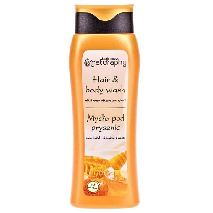 Gel de dus BluxCosmetics cu lapte si miere, extract natural de aloe, 300 ml