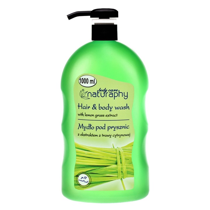 BluxCosmetics душ сапун с екстракт от лимонова трева, 1000 мл, неутрално pH, нежна грижа