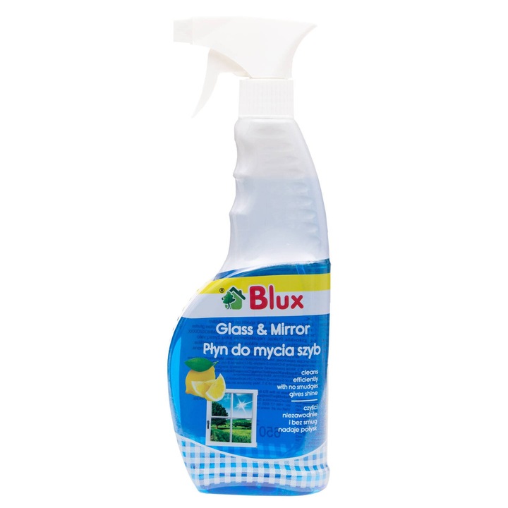 Detergent pentru curatarea geamurilor BluxCosmetics 650ml, fara amoniac, fara clor, fara fosforan, parfum de citrice