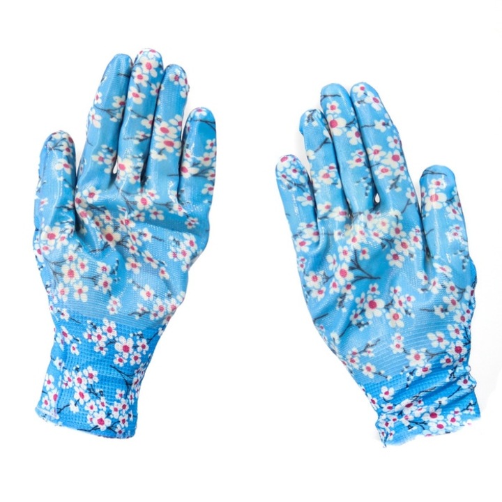 Manusi pentru gradina BSP Guard, bumbac + PVC, alb, marimea M