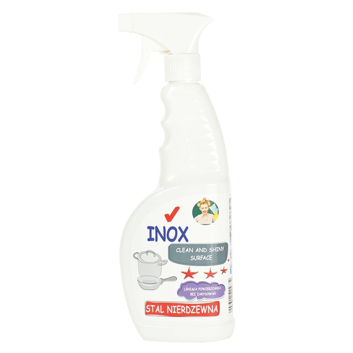 Detergent universal BluxCosmetics pentru curatarea otelului inoxidabil 650ml, eficient, gata de utilizare