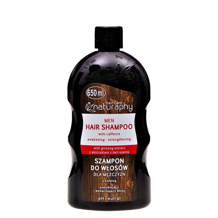 Sampon de par BluxCosmetics pentru barbati cu cafeina, 650 ml, revitalizant, pH neutru