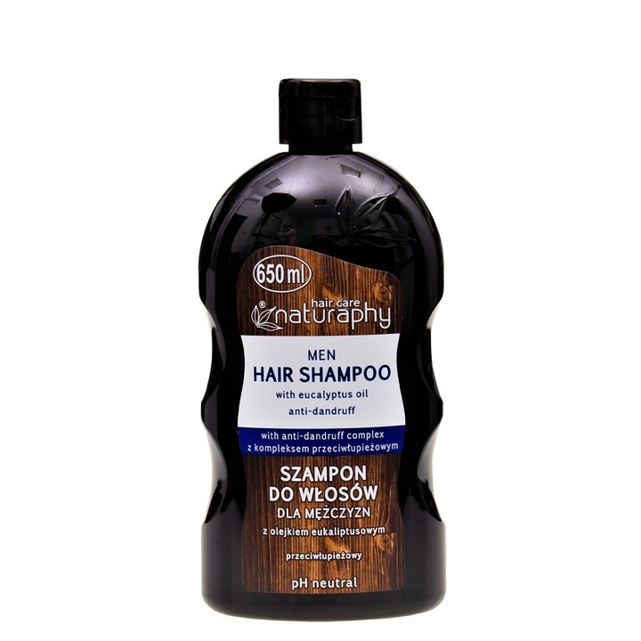 BluxCosmetics Шампоан за коса за мъже с евкалиптово масло, 650 мл, против пърхот
