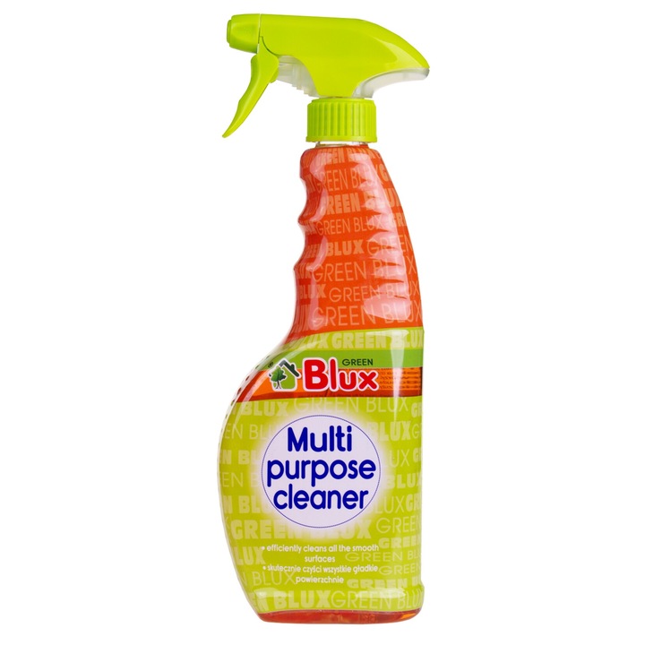 Detergent universal BluxCosmetics, 650 ml, parfum portocal, pentru suprafete sticla, lemn, ceramica