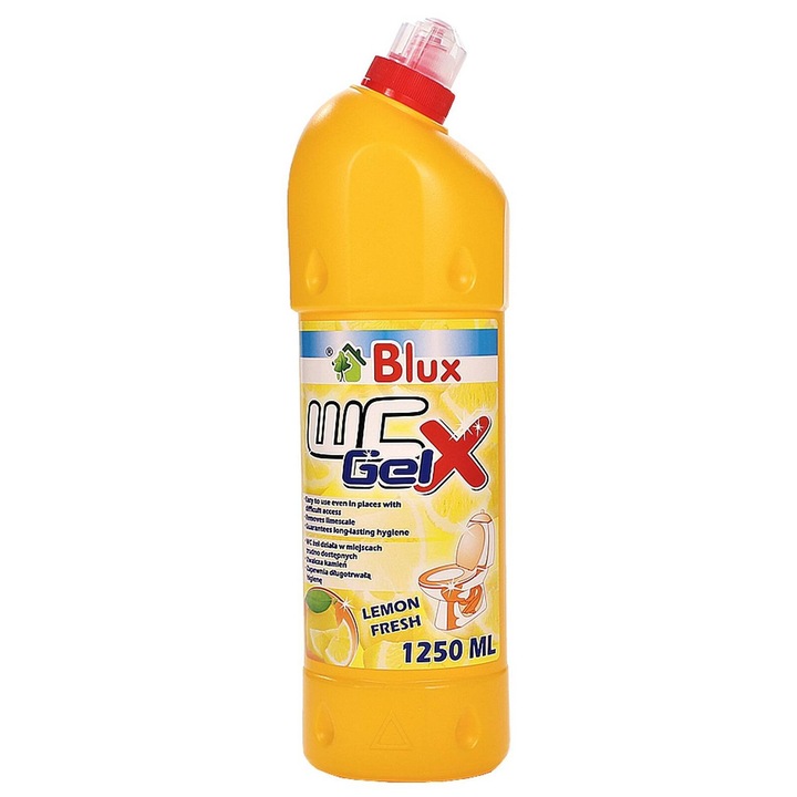 Blux WC fertőtlenítő, 1250ml, citrus illattal, zselés formulával