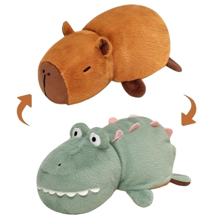Jucarie din plus Reversibila 2 in 1 Capybara si Crocodil, 25 cm