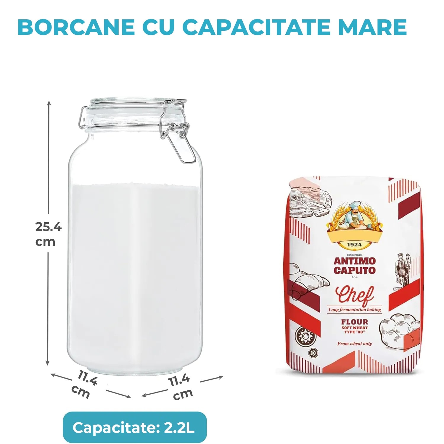 3 db 2,3 literes Elindor® üvegedény készlet, vastag fedelű, légmentesen ...