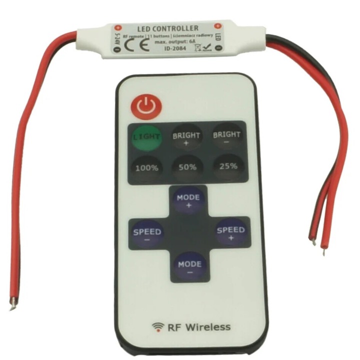 Димер LED RF 72W, IdeaLed, радиоуправление, 5V-24V, 40x13x7mm, 2 години гаранция