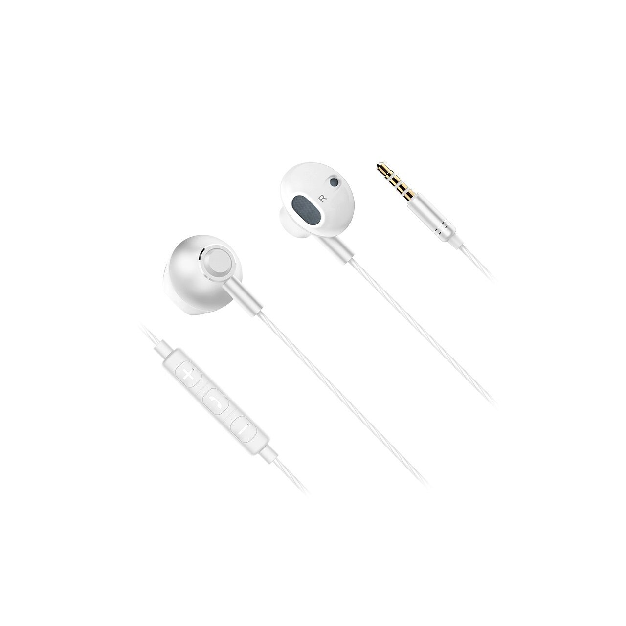Casti cu fir In-Ear, Microfon, Jack, Dimensiune difuzor 14.2 mm, Alb
