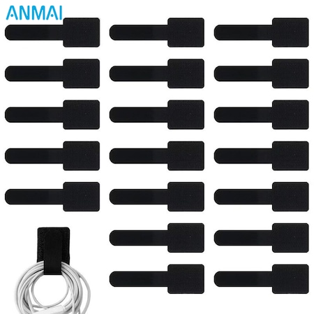 Set 20 benzi reutilizabile cu arici autoadeziv Anmai, 3x9cm, Negru ...