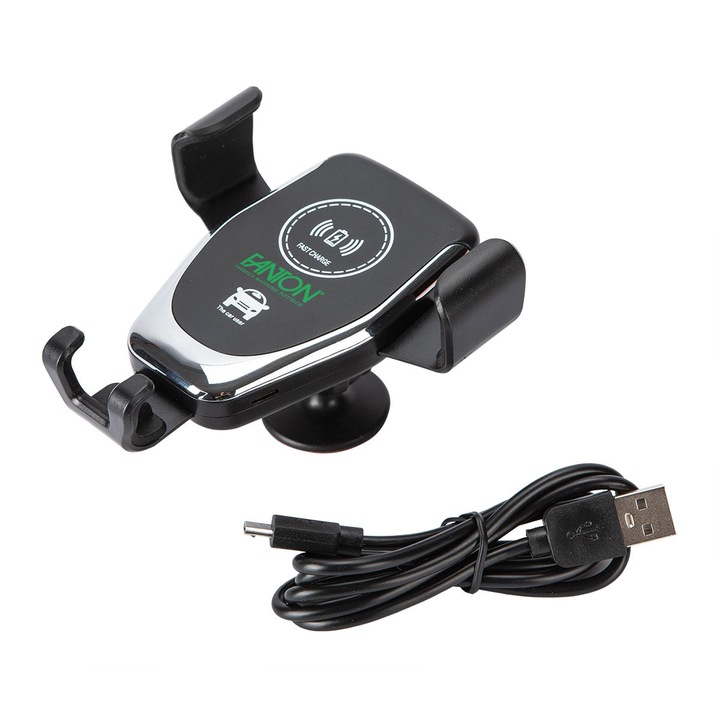 Incarcator Auto Wireless, Cu Autoblocarea Telefonului mobil, 10W, 5V /2A, 9V /1,67A, Negru, Fanton