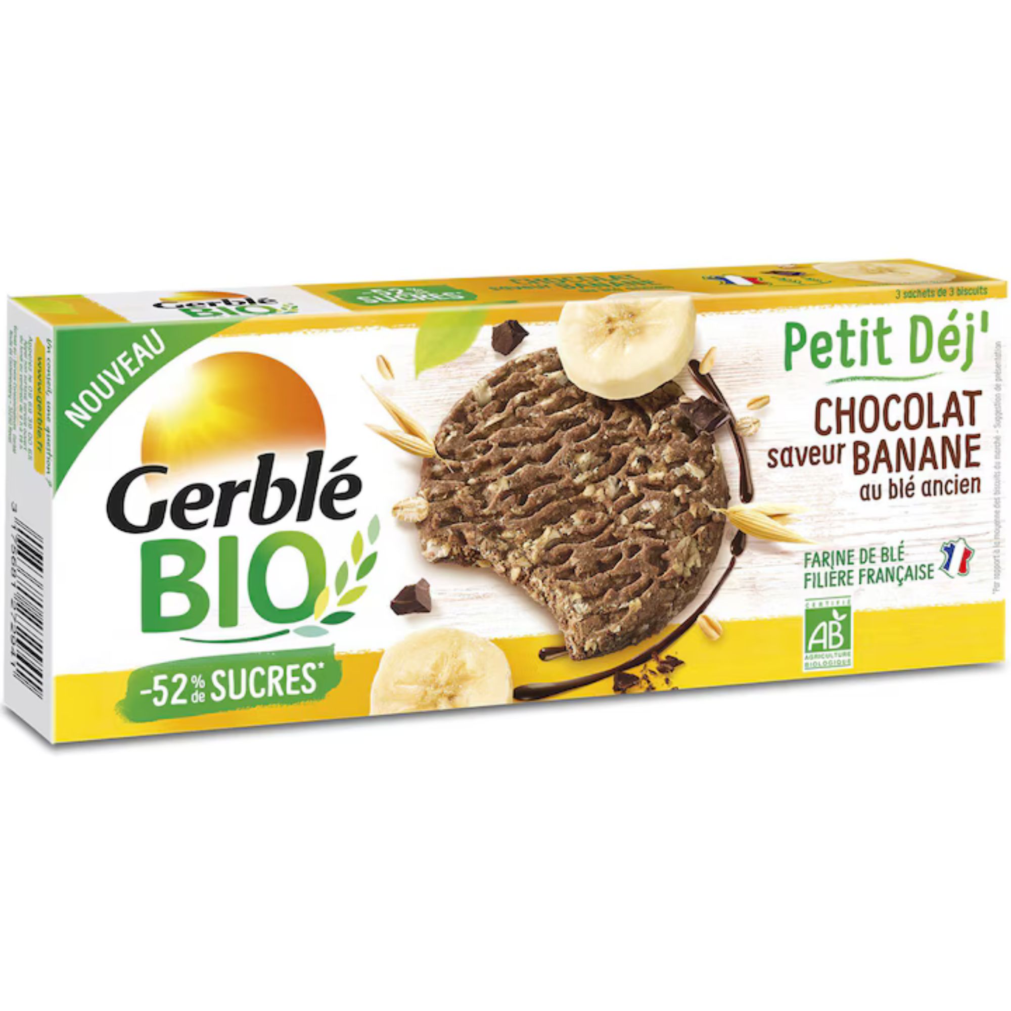 Biscuiti cu ovaz si cacao Eco Gerble, 132g