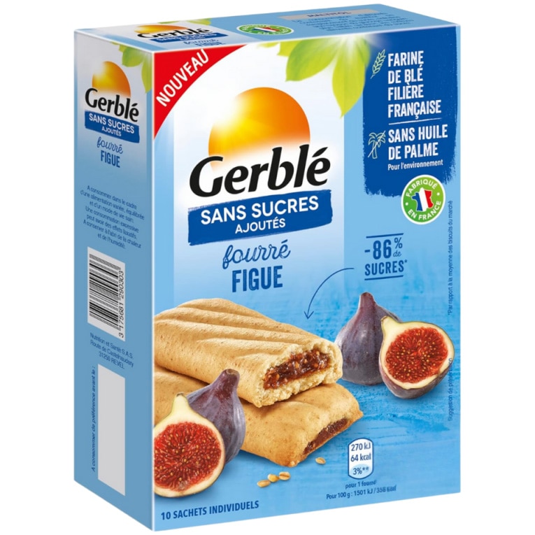 Biscuiti umpluti cu smochine fara zahar adaugat Gerble, 180g