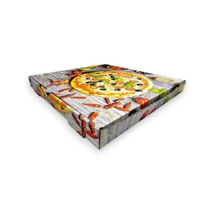 Cutii pizza colorat bon apetit, 100 buc, dimensiune 33x33x4.5 cm