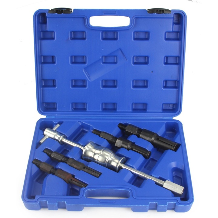 Extractor de inercie pentru rulmenti, Luxtom, Fara marca, 10-32 mm, Set, Ciocan inclus, 4 adaptoare, Pentru demontarea rulmentilor interni