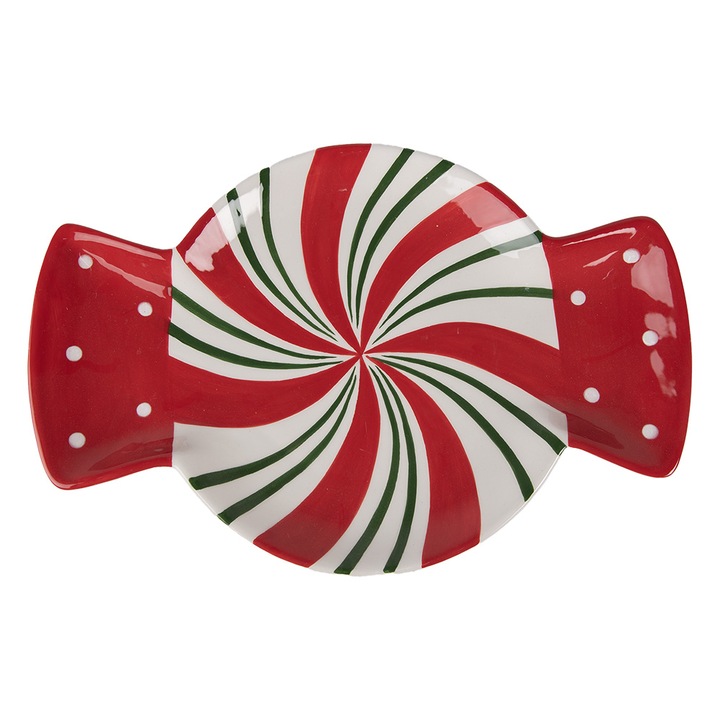 Sokszínű kerámia tányér Candy 32x21x3 cm
