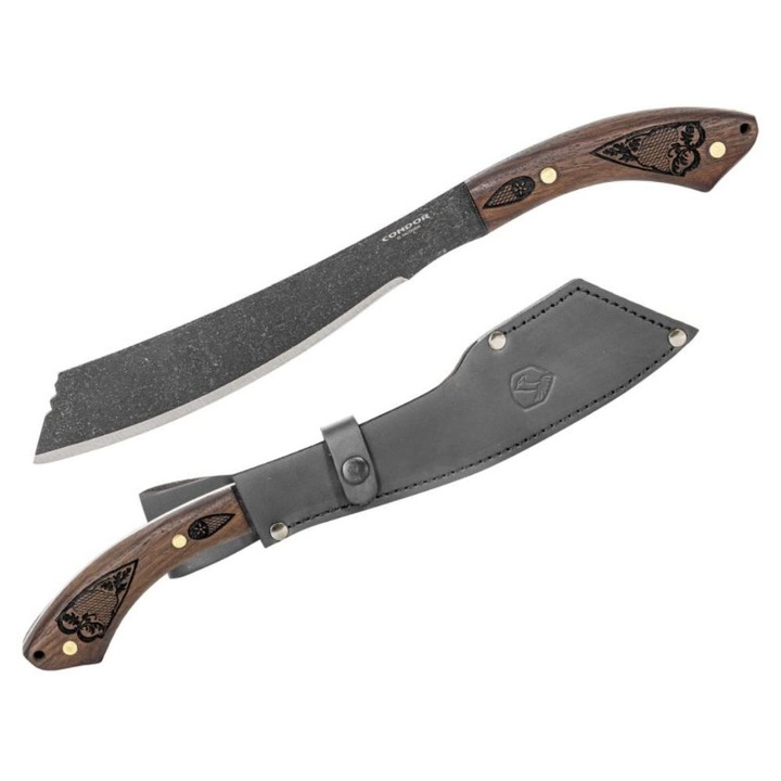 Cutit Maceta, Condor, lama 25,1cm, grosime 4,5mm, greutate 560g, husa din piele, otel 1075 HCS