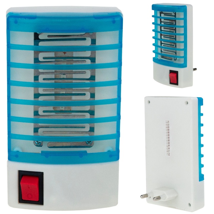 Lampa insecticida Luka, 1W, 11,5x6,5x3cm, fara zgomot, fara miros, albastru/alb