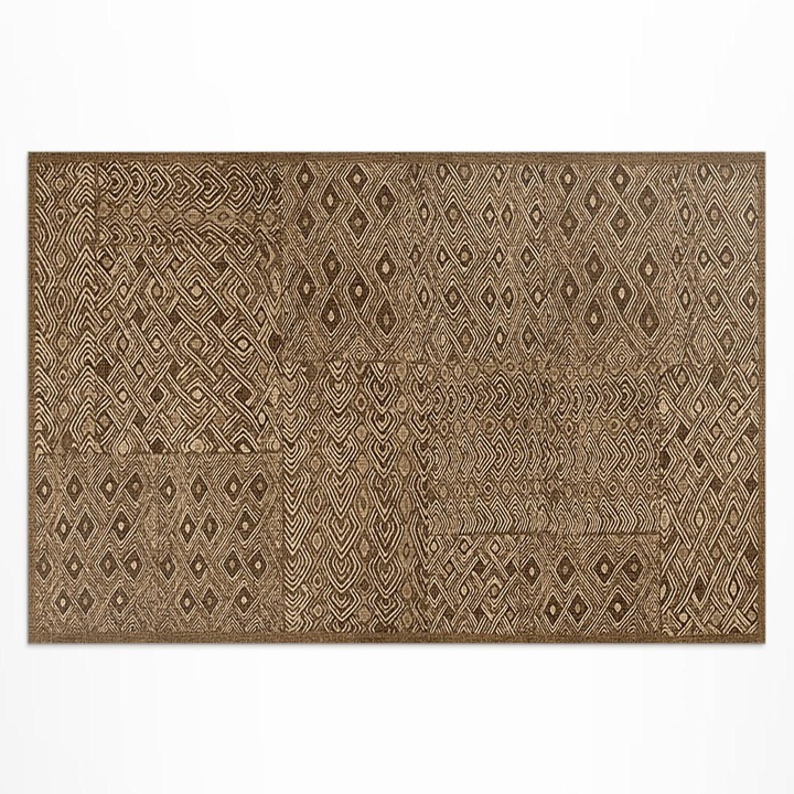Covor de exterior pentru terasa, Wallfluent, Tribal, Maro, 120x180 cm, 010260370040000019868