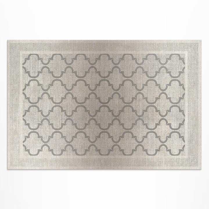 Covor de terasa, Wallfluent, Design marocan, Crem, 140x210 cm, 010260370050000020040