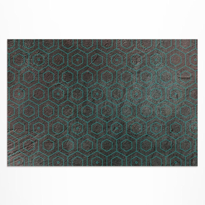 Covor de terasa, Wallfluent, Hexagoane, Verde pal, 120x180 cm, 010260370040000020201