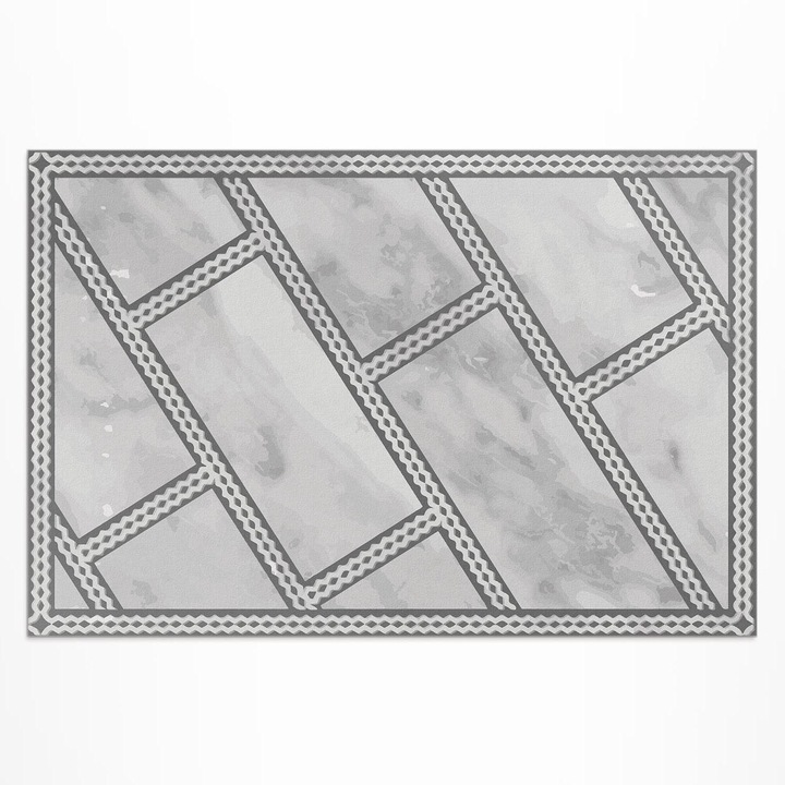 Covor de exterior, Wallfluent, Marmura ornamentala, Gri, 60x90 cm, 010260370010000020206