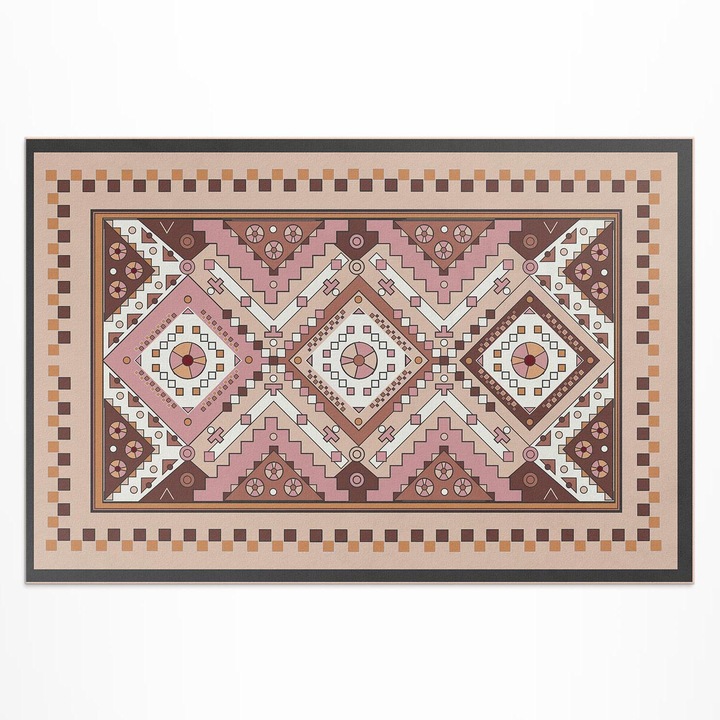 Covor de exterior, Wallfluent, Design marocan, Bej, 120x180 cm, 010260370040000020254