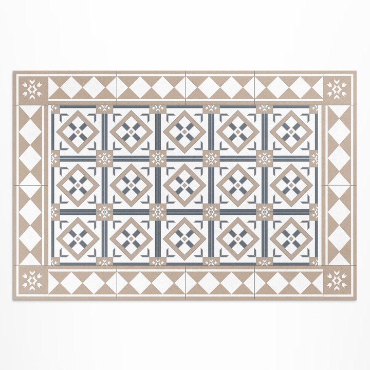 Covor pentru terasa, Wallfluent, Cub romb, Bej, 120x180 cm, 010260370040000020287