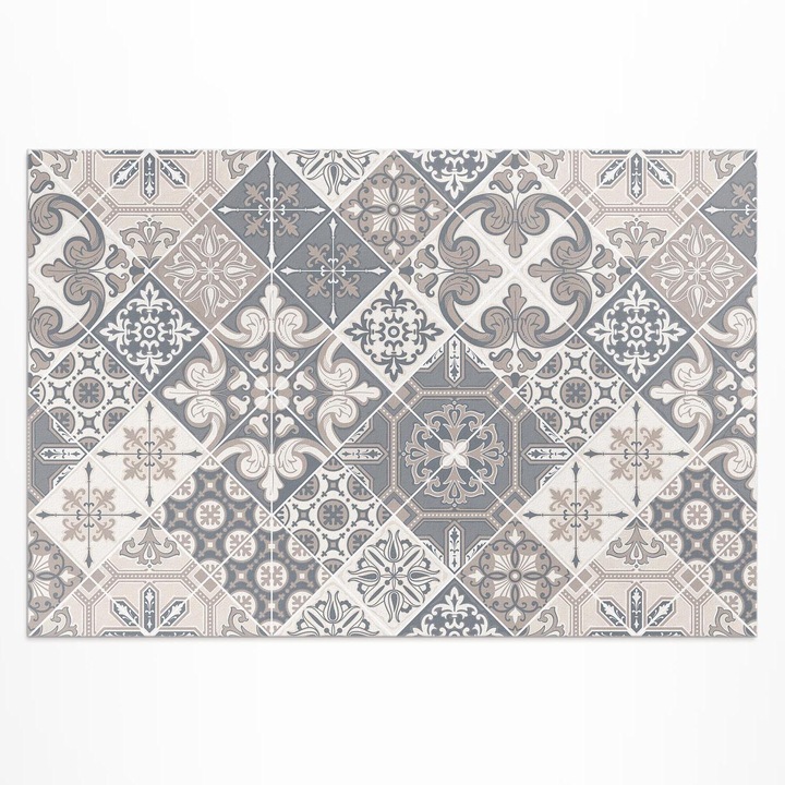 Covor pentru terasa, Wallfluent, flori catalane, Bej, 120x180 cm, 010260370040000020311