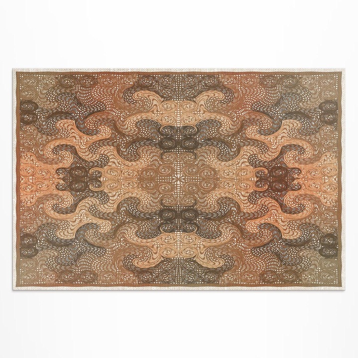 Covor pentru terasa, Wallfluent, Vartejele decorative, Maro, 120x180 cm, 010260370040000031991