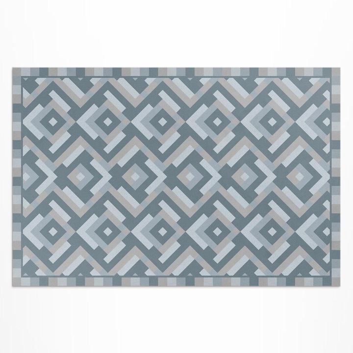 Covor de exterior pentru terasa, Wallfluent, Geometrie azteca, Bej, 120x180 cm, 010260370040000020249