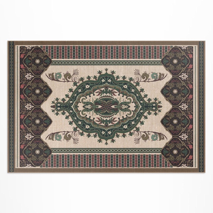 Covor de exterior pentru terasa, Wallfluent, Geometrie colorata, Maro, 120x180 cm, 010260370040000033226