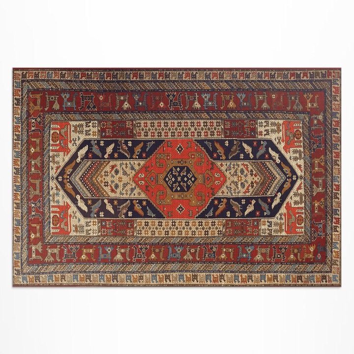 Covor de exterior pentru terasa, Wallfluent, Oriental, Maro, 80x120 cm, 010260370020000033262