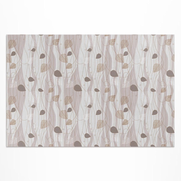 Covor de exterior, Wallfluent, Frunze pe fundal, Gri, 120x180 cm, 010260370040000033354