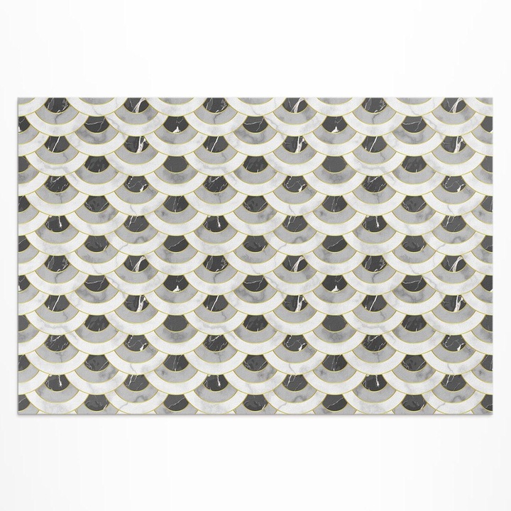 Covor pentru terasa, Wallfluent, Solzi de piatra, Gri, 60x90 cm, 010260370010000033348