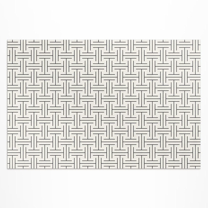Covor de terasa, Wallfluent, Labirint minimalist, Gri, 120x180 cm, 010260370040000033427